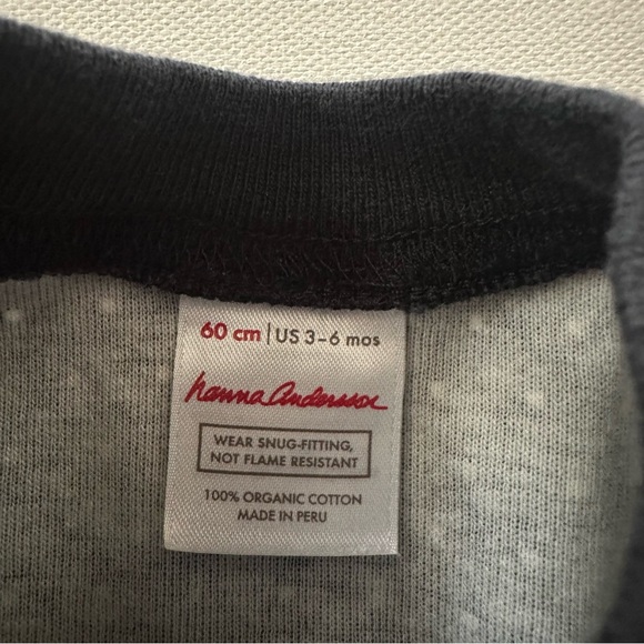 Hanna Andersson 3-6 Months Baby Black Romper Pajamas Holiday Christmas Fair Isle - Picture 4 of 6